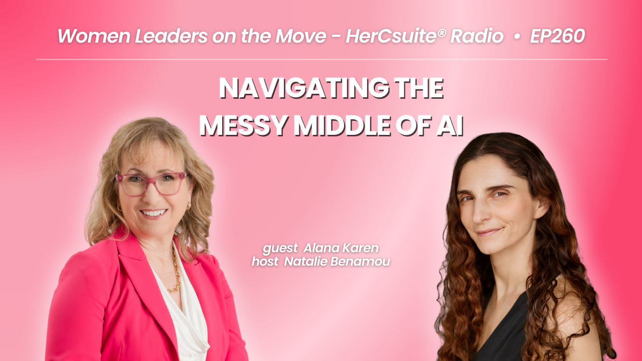 Alana Karen wearing a black top and Natalie Benamou wearing a pink jacket and white top