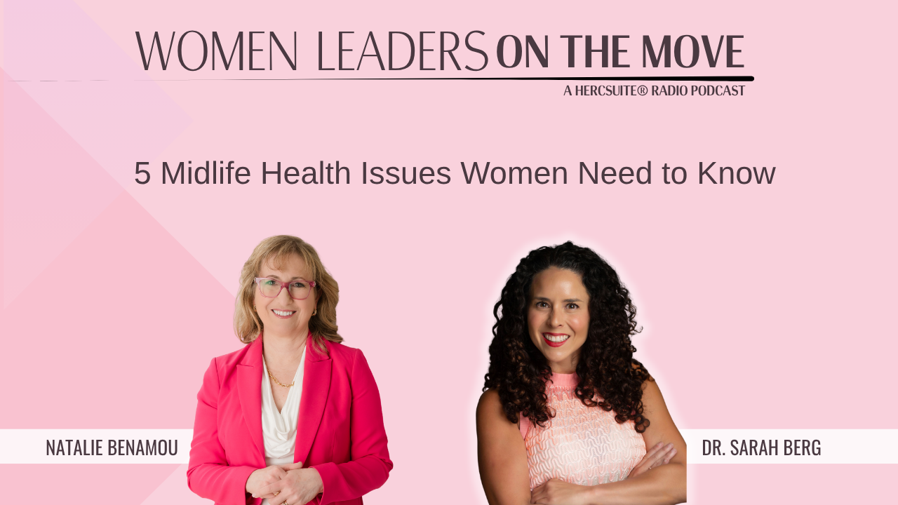 Natalie Benamou smiling in a pink blazer and Dr. Sarah Berg smiling in a pink top