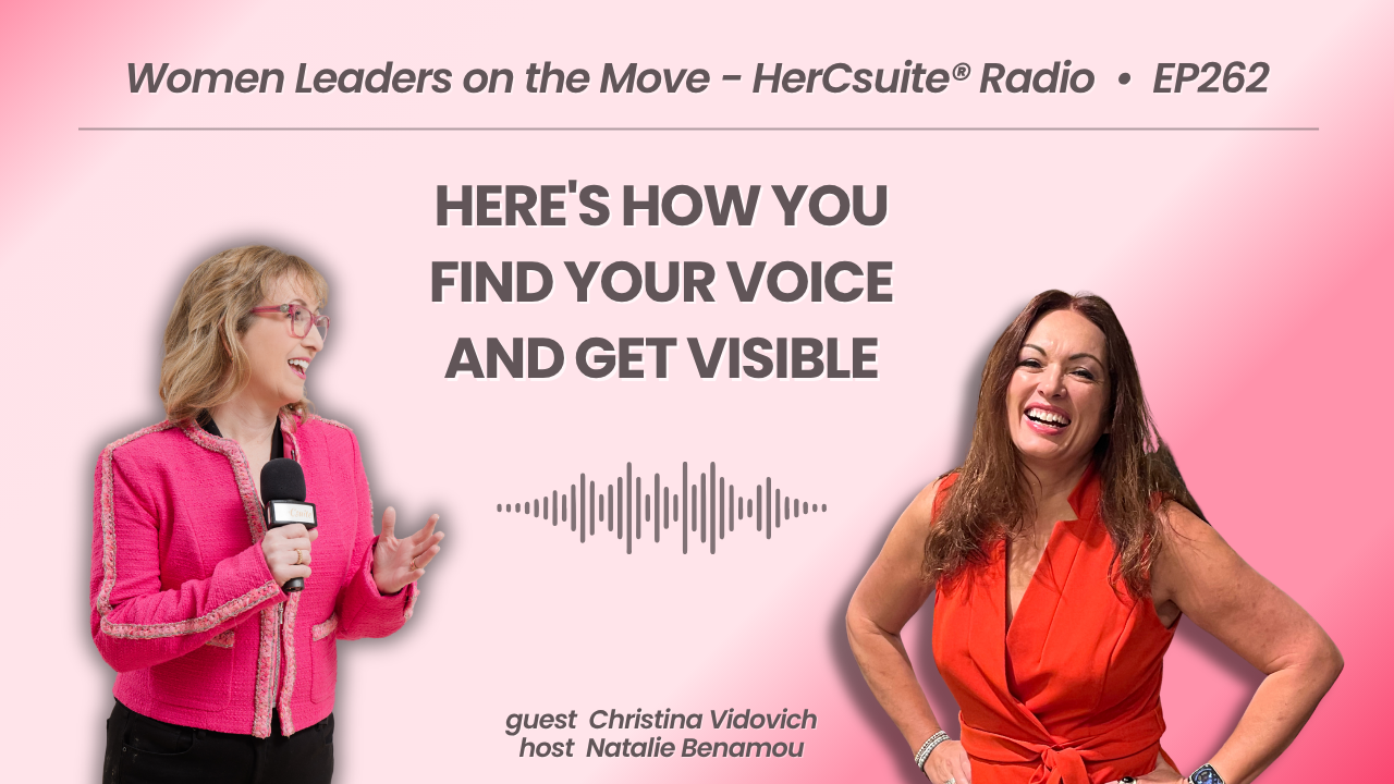 Natalie Talking with a microphone and Christina smiling