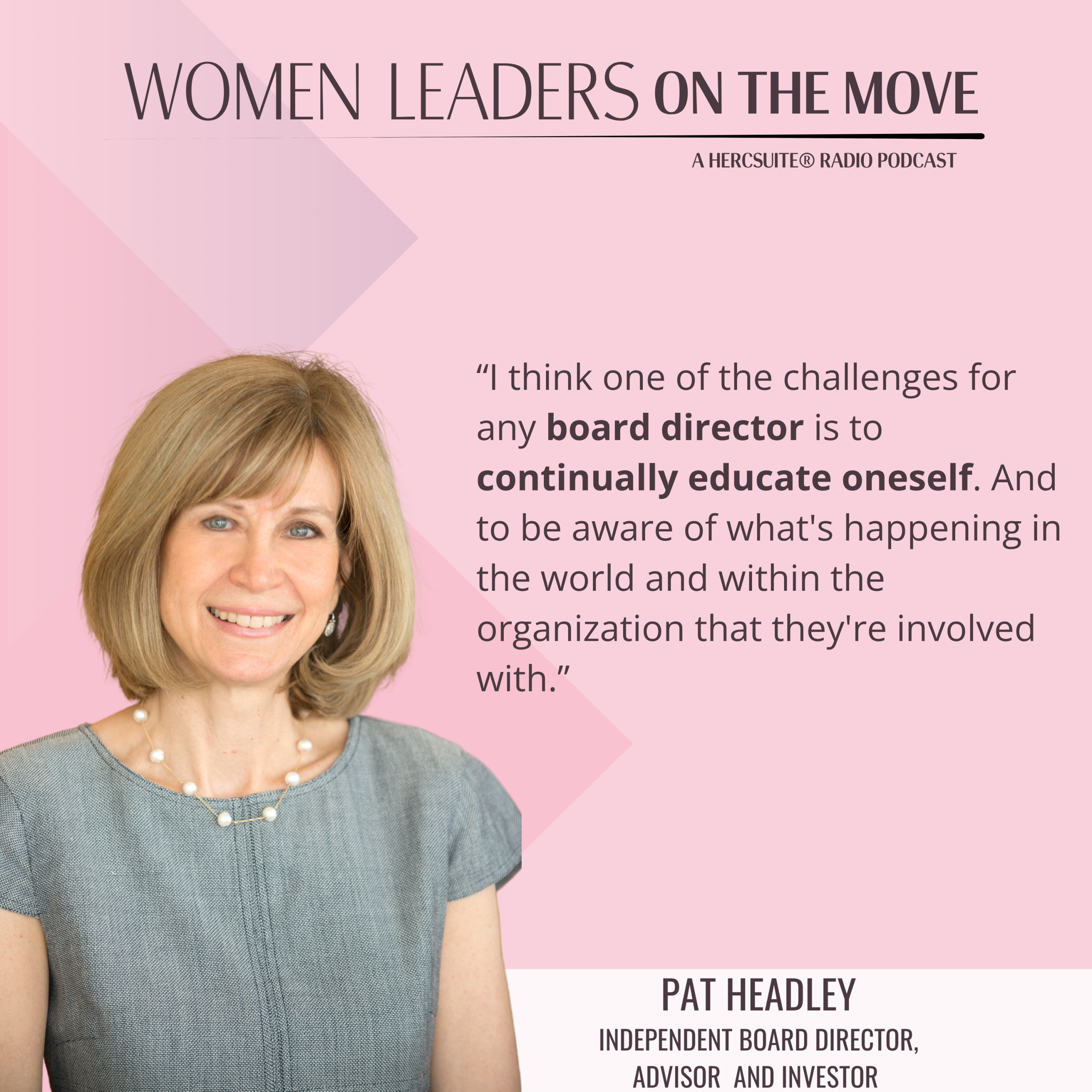 Pat Hedley smiling in a grey dress