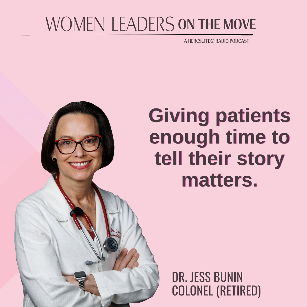Dr. Bunin in a white Dr. Coat Smiling